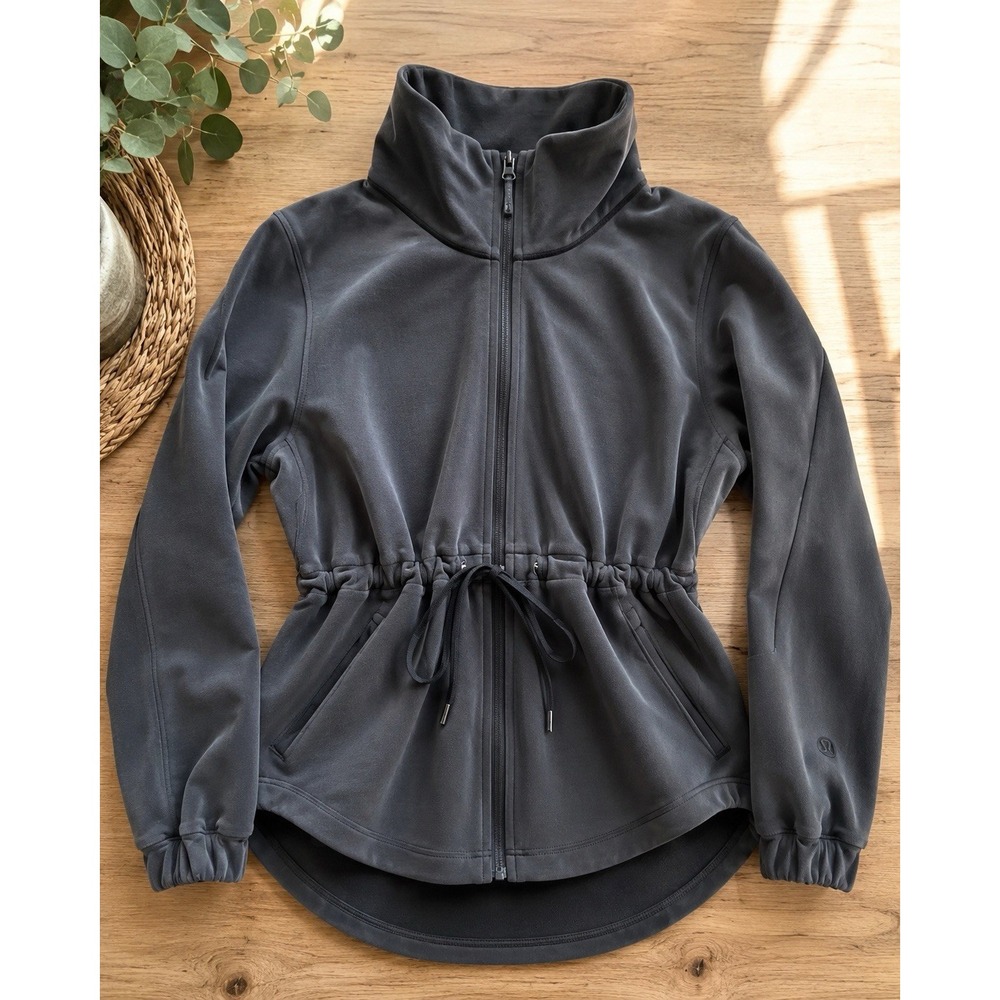 lululemon athletica Charcoal Drawstring Zip Utility Jacket